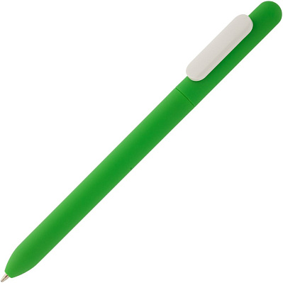 Ручка шариковая Swiper Soft Touch, зеленая с белым (Зеленый)