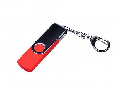 USB 2.0/micro USB/Type-C- флешка на 32 Гб c поворотным механизмом (Красный)