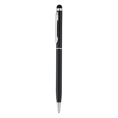 Тонкая металлическая ручка-стилус (Черный;)