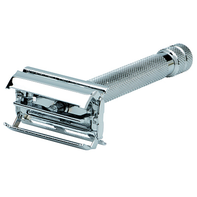 Станок Т-образный для бритья ERBE «Tradition», нержавеющая сталь, хромированное покрытие, серебристый цвет, в картонной коробке