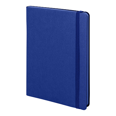 Бизнес-блокнот "RILY", формат А5,  синий, блок в точку (Синий)