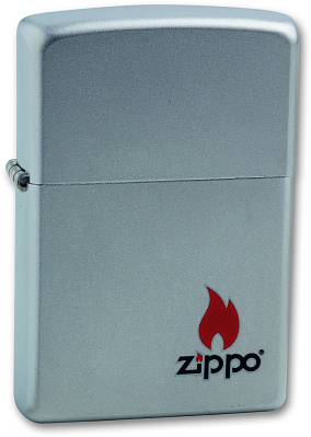 Зажигалка ZIPPO с покрытием Satin Chrome, латунь/сталь, серебристая, матовая, 38x13x57 мм (Серебристый)