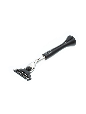 Бритвенный набор IL Ceppo: станок, помазок, подставка, черный цвет