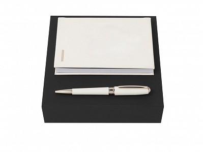 Подарочный набор: блокнот А6, ручка шариковая (Кремовый, золотистый)