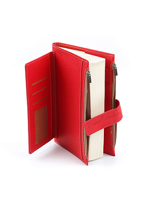 Записная книжка Pierre Cardin в обложке, красная, 21,5 х 15,5, 3,5 см