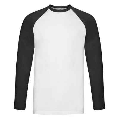 Футболка "Long Sleeve Baseball T", L (Белый, черный)