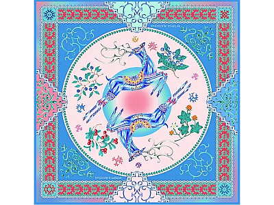 Платок Северное сияние (Голубой)