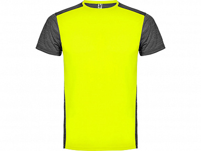 Спортивная футболка Zolder мужская (Неоновый желтый/черный меланж)