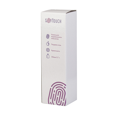 Бутылка для воды "Фитнес" 700 мл, покрытие soft touch, черный