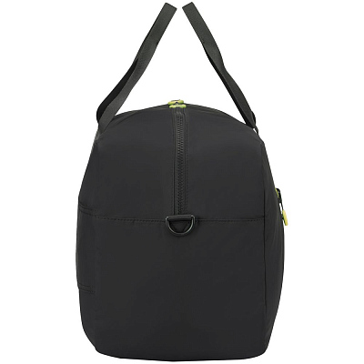 Сумка дорожная Compact Neon, черная с зеленым