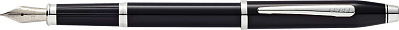 Перьевая ручка Cross Century II Black lacquer  лак с позолотой 23К, перо M (Черный)