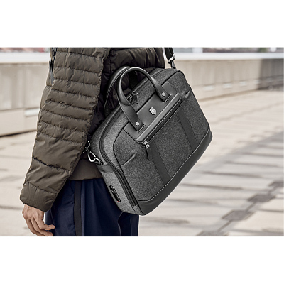 Портфель VICTORINOX Architecture Urban2 Briefcase 15'', серый, полиэстер/кожа, 42x13x31 см, 16 л