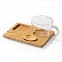 Набор MORKEL:чашка, ложка, подставка, бамбук, боросиликатное стекло - Фото 1
