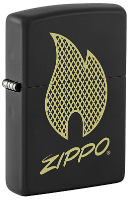 Зажигалка ZIPPO с покрытием Black Matte,латунь/сталь, черная, 38x13x57 мм (Черный)