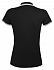 Рубашка поло женская Pasadena Women 200 с контрастной отделкой, черная с белым - Фото 2