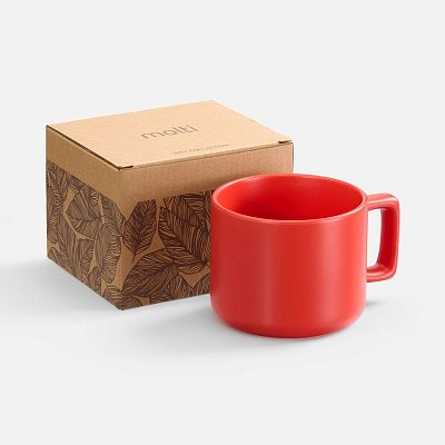 Чашка Jumbo в коробке матовая, светло-серая (Красный)