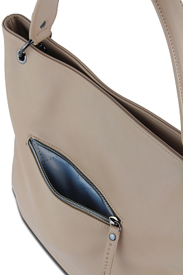 Сумка-хобо BUGATTI Almata, песочная, полиуретан, 41х11х32 см