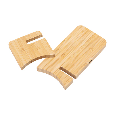 Складная беспроводная (15W) зарядная станция "Puzzle" с подсветкой логотипа, бежевый