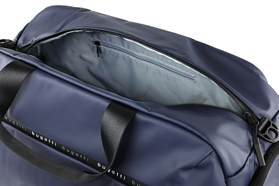 Сумка спортивная BUGATTI Blanc, синяя, тарпаулин/полиэстер, 52х26х27,5 см