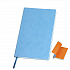 Бизнес-блокнот "Funky", 130*210 мм, голубой,  оранжевый форзац, мягкая обложка, блок-линейка - Фото 1