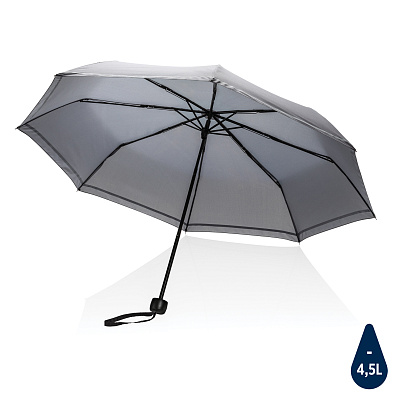Компактный зонт Impact из RPET AWARE™ со светоотражающей полосой, d96 см  (Серый;)