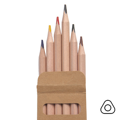 Набор цветных карандашей KINDERLINE small,6 цветов (Бежевый)