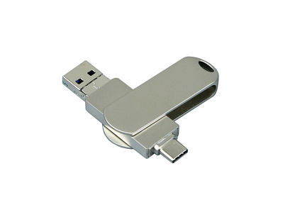 USB 3.0-флешка на 128 Гб для айфона 3 в 1 (Серебристый)