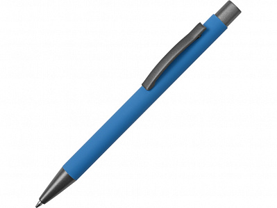 Ручка металлическая soft-touch шариковая Tender (Голубой/серый)