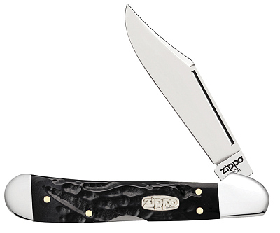 Нож перочинный ZIPPO Rough Black Synthetic Mini CopperLock, 92 мм, чёрный
