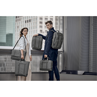 Рюкзак VICTORINOX Architecture Urban2 City Backpack 14'', серый, полиэстер / кожа, 30x19x42 см, 17 л