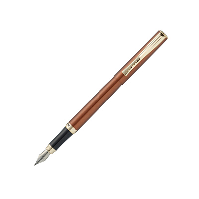 Ручка перьевая Pierre Cardin ECON, цвет - коричневый металлик. Упаковка Е