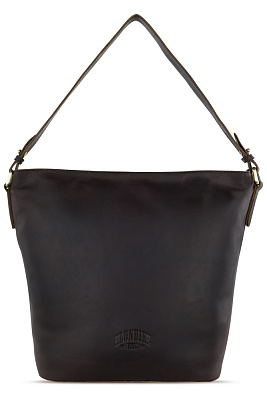 Сумка через плечо KLONDIKE RUSH «Samantha», натуральная кожа в темно-коричневом цвете, 40х32,5х15,5 (Коричневый)