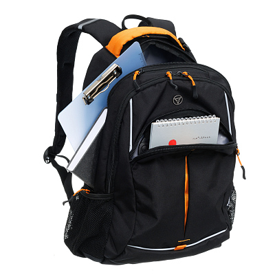 Рюкзак TORBER ROCKIT черный/оранжевый, полиэстер/добби, 32x15x46 см, 22 л