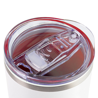 Термокружка вакуумная с керамическим покрытием Арктик (Arctic), белый/красный