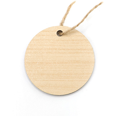 Бирка из ламинированного ХДФ на верёвке, Круглая (Круглая)