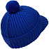 Вязаная шапка с козырьком Peaky, синяя (василек) - Фото 3