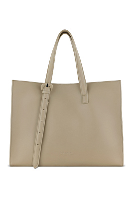 Бизнес-сумка женская наплечная BUGATTI Luna, бежевая, полиуретан, 40,5 x 14 x 30,5 см