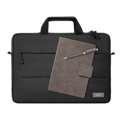 Подарочный набор Forum, серый (сумка, ежедневник, ручка)