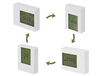 Настольные электронные мультифункциональные часы Rotatio (Белый)