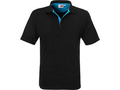 Рубашка поло Solo мужская (Черный/аква)
