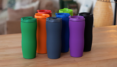 Термостакан "Монтана" 400 мл, покрытие soft touch, красный