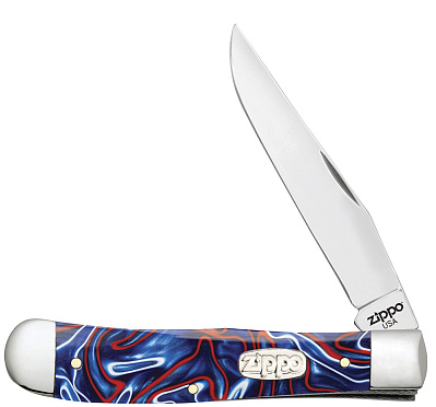 Нож перочинный ZIPPO Patriotic Kirinite Smooth Trapper 105 мм синий
