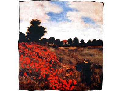 Набор Моне. Поле маков: платок, складной зонт