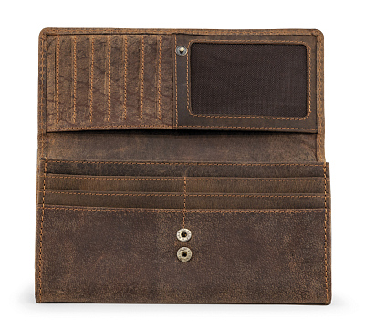 Кошелек женский KLONDIKE NUGGET «Grace», натуральная кожа в темно-коричневом цвете, 18,5 х 10 х 3 см