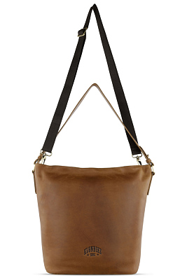 Сумка через плечо KLONDIKE RUSH «Samantha», натуральная кожа в коньячном цвете, 40 х 32,5 х 15,5 см