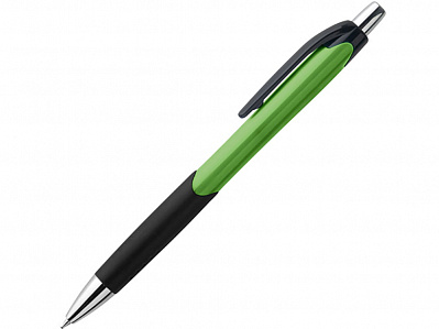Ручка пластиковая шариковая с противоскользящим покрытием CARIBE (Зеленое яблоко)