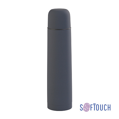 Термос "Родос", покрытие soft touch, 1 л.  (Серый)