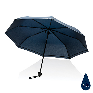 Компактный зонт Impact из RPET AWARE™ со светоотражающей полосой, d96 см  (Темно-синий;)