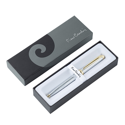 Ручка шариковая Pierre Cardin ECON, цвет - серебристый. Упаковка Е-2