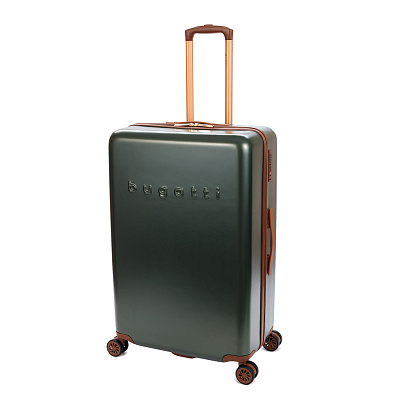 Чемодан BUGATTI Amelia , поликарбонат / АБС-пластик, 50х29х76 см, 85 л (Зеленый)
